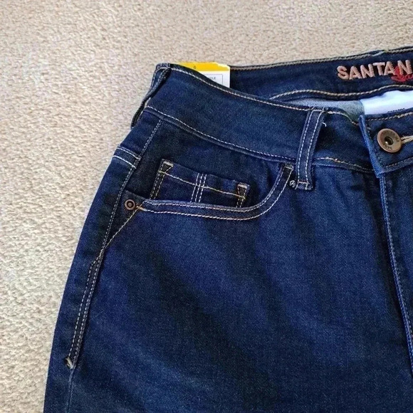 New! Santana Jeans Capri Pants Size 6 Dark  Wash Denim Cropped Stretch - Picture 3 of 11